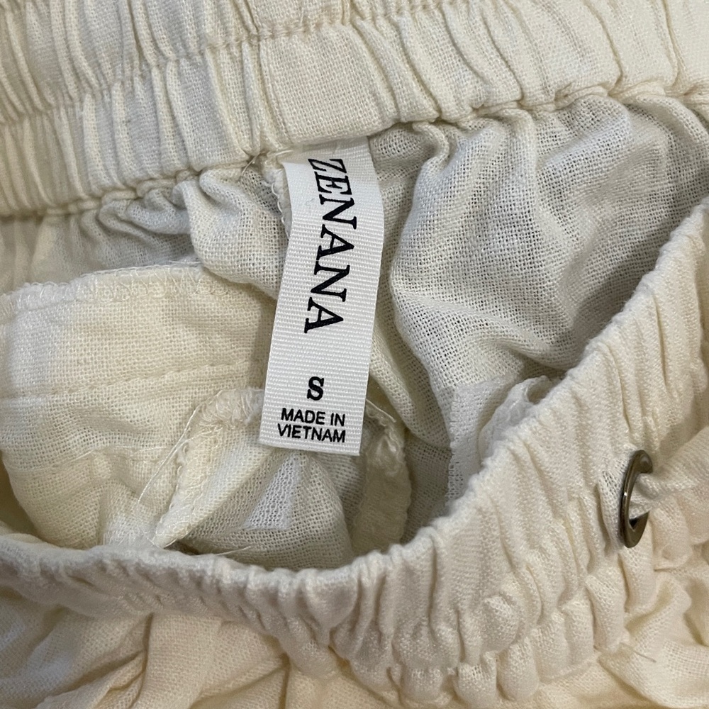 Women's Linen-blend Drawstring Shorts - Picture 5 of 5